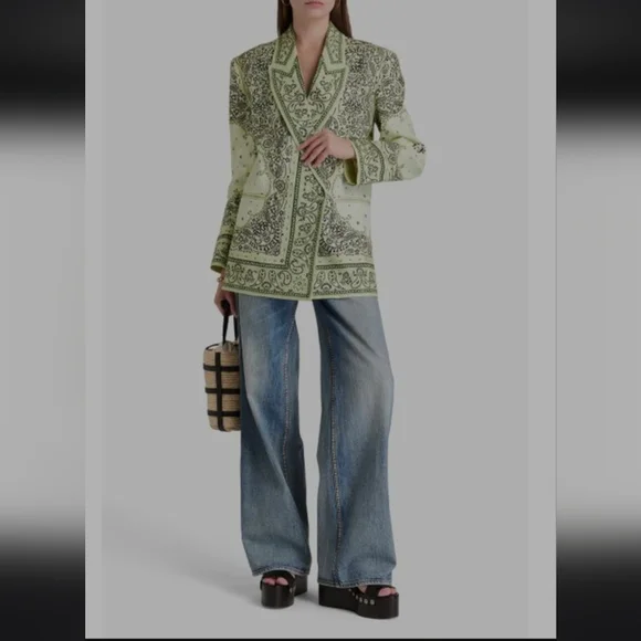 ZIMMERMAN GREEN PAISLEY BLAZER✨️MATCHMAKER 2024 RUNWAY COLLECTION✨️NWOT❤️🔥 - Picture 2 of 14